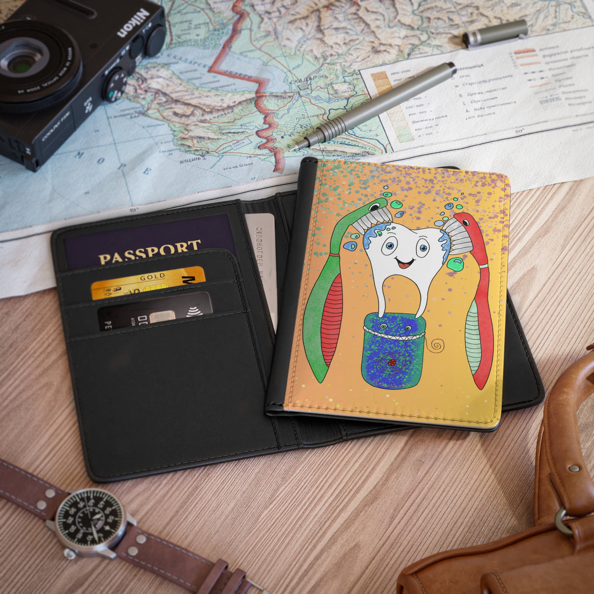 Brush and Floss Passport Holder